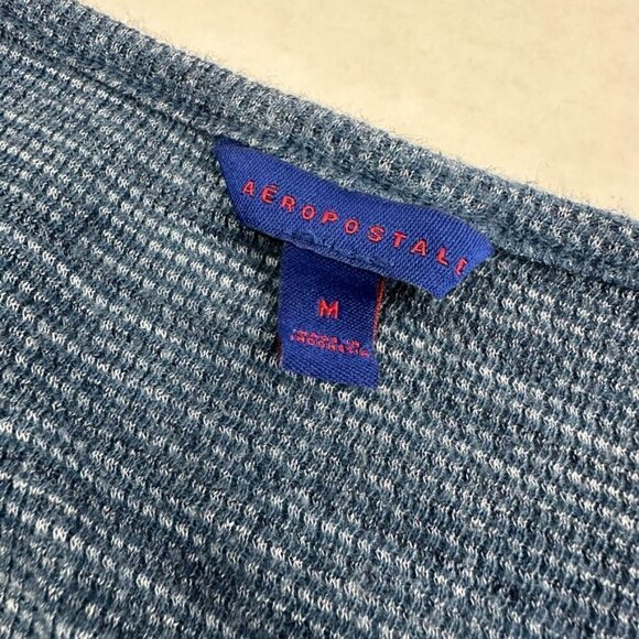 Aeropostale Blue Long Sleeve Cropped Tie Waist Jersey, M - Picture 4 of 8